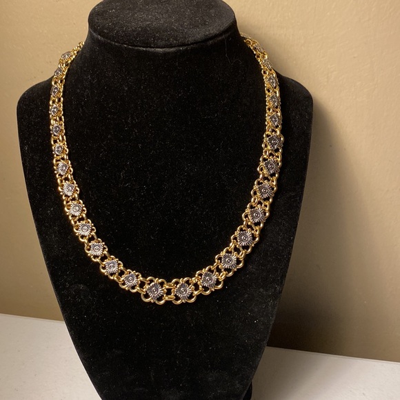 Two Tone Choker Necklace - Picture 2 of 6